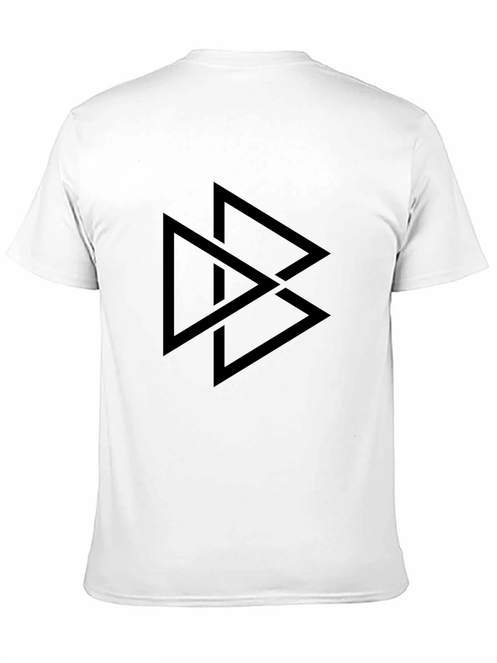 Geometric Triangle Graphic Tee - Black Casual T-Shirt