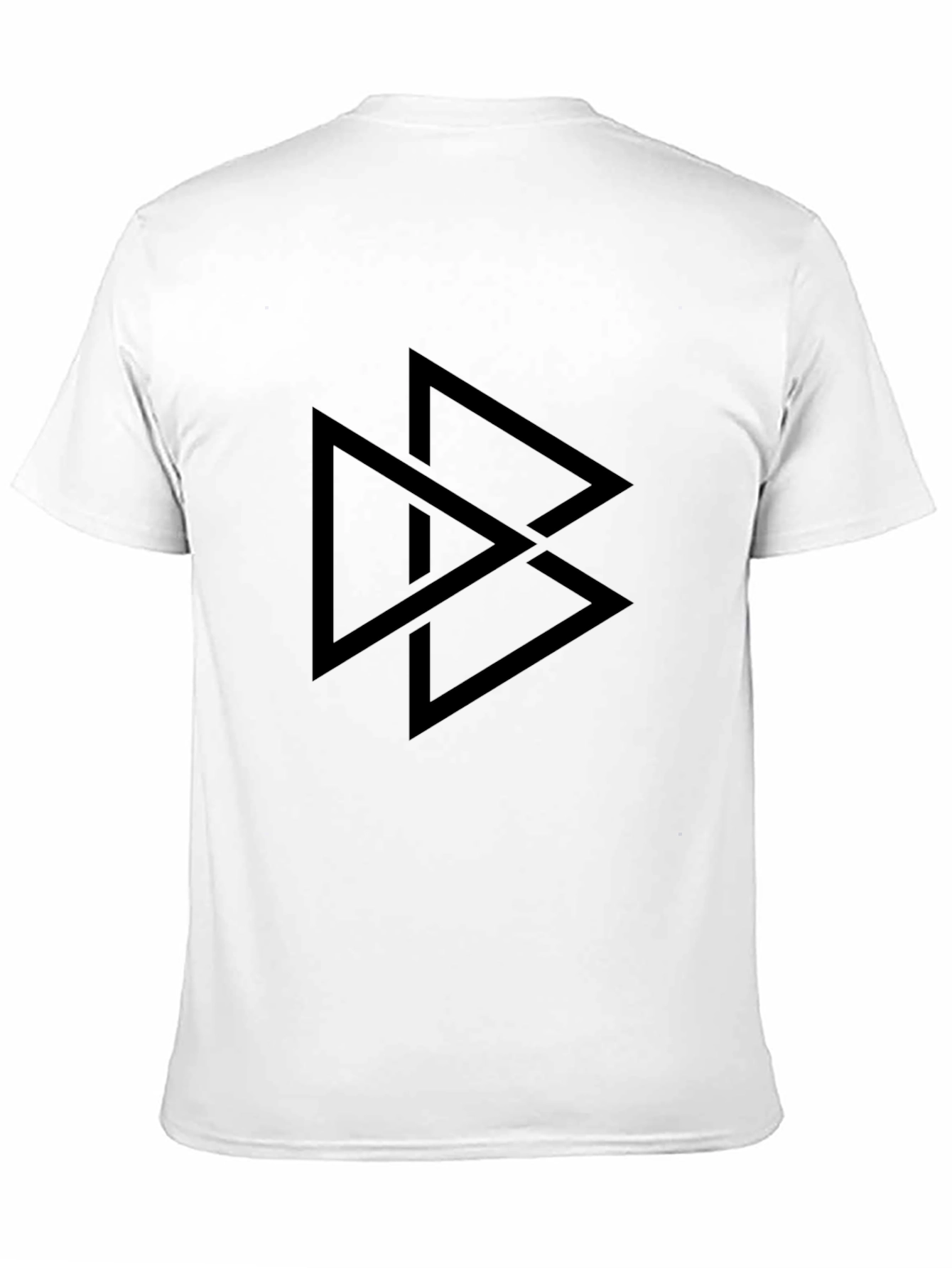Geometric Triangle Graphic Tee - Black Casual T-Shirt