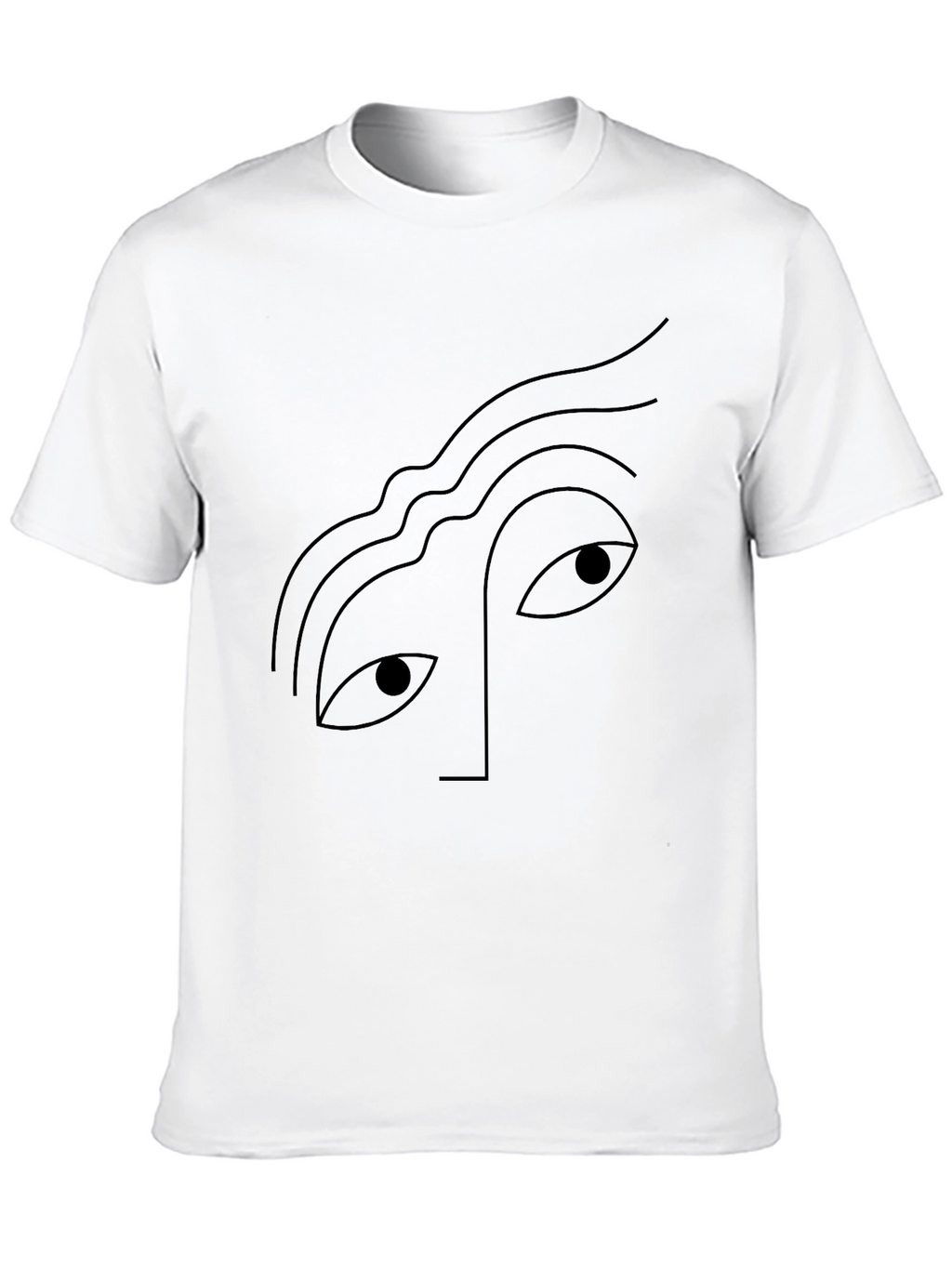 Minimalist Face Graphic Black T-Shirt