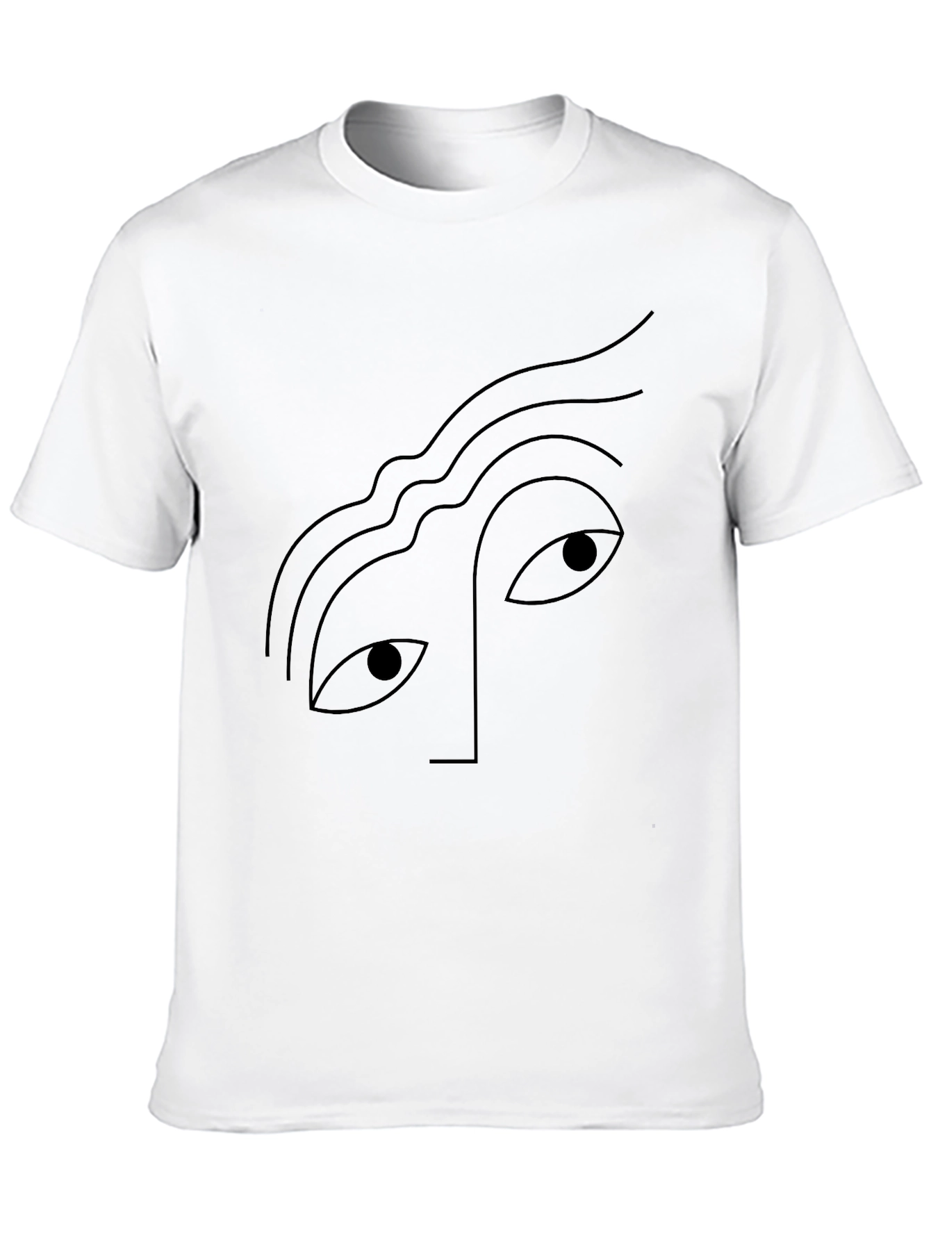 Minimalist Face Graphic Black T-Shirt