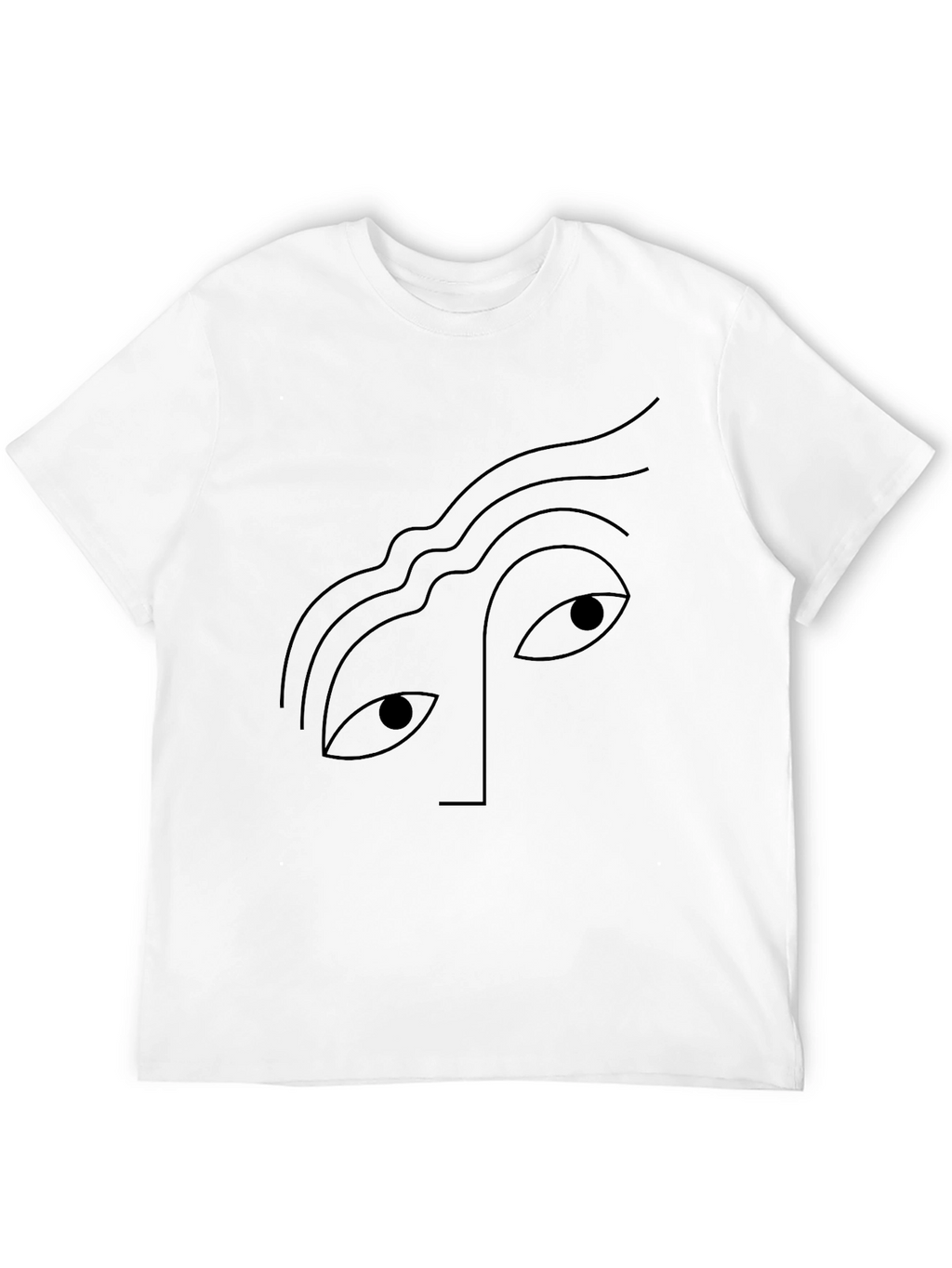 Minimalist Face Graphic Black T-Shirt
