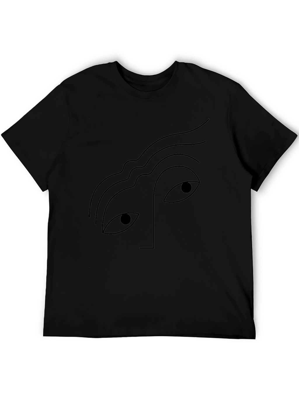 Minimalist Face Graphic Black T-Shirt