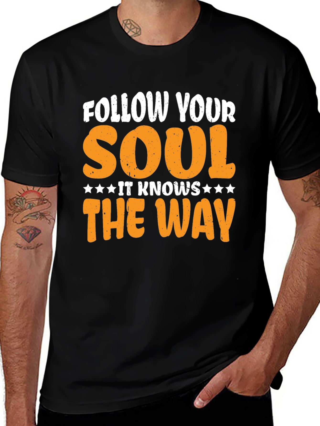 Follow Your Soul Graphic T-Shirt - Black