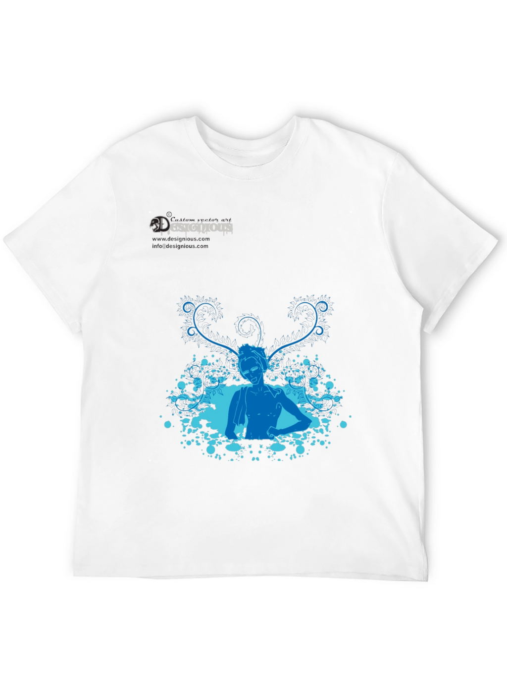 Stylish Black T-Shirt with Blue Design