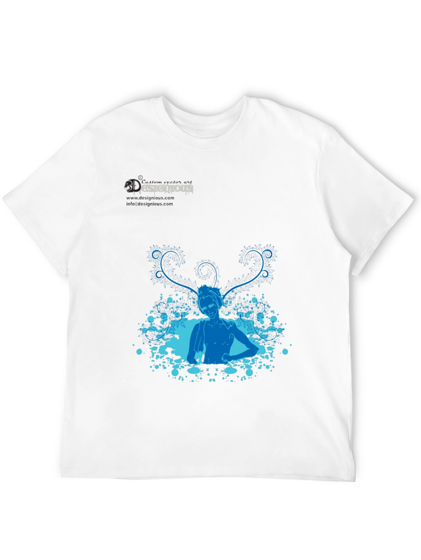Stylish Black T-Shirt with Blue Design