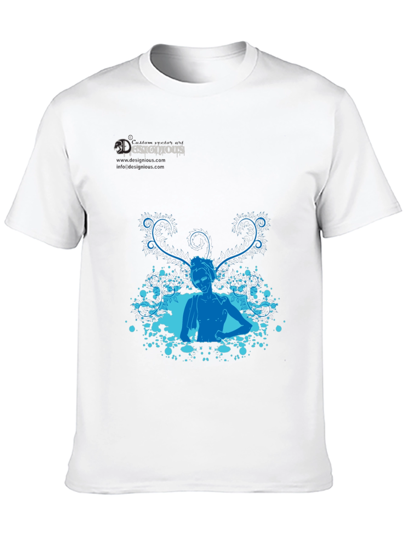 Stylish Black T-Shirt with Blue Design