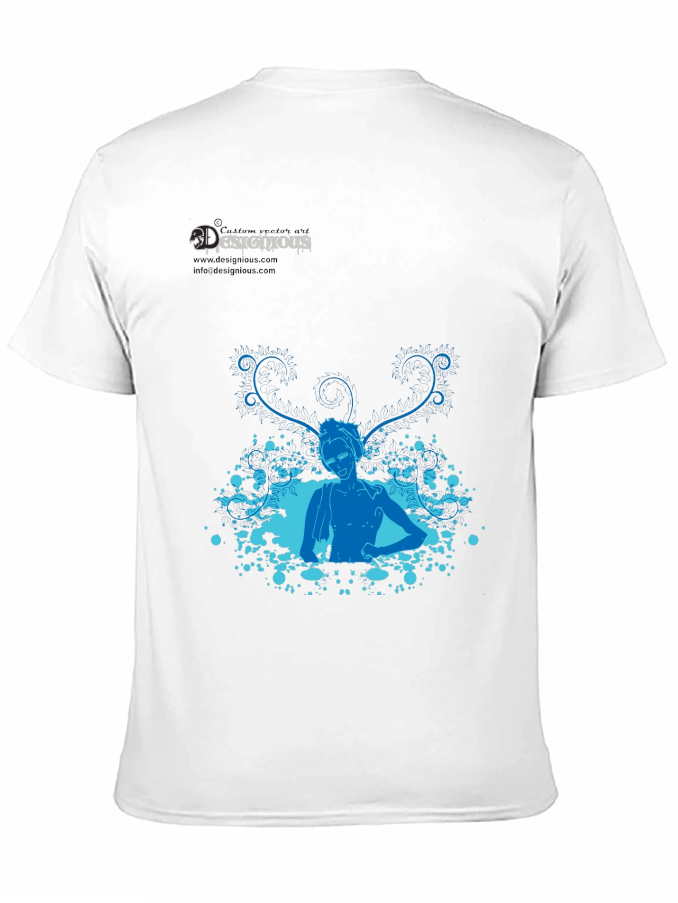 Stylish Black T-Shirt with Blue Design