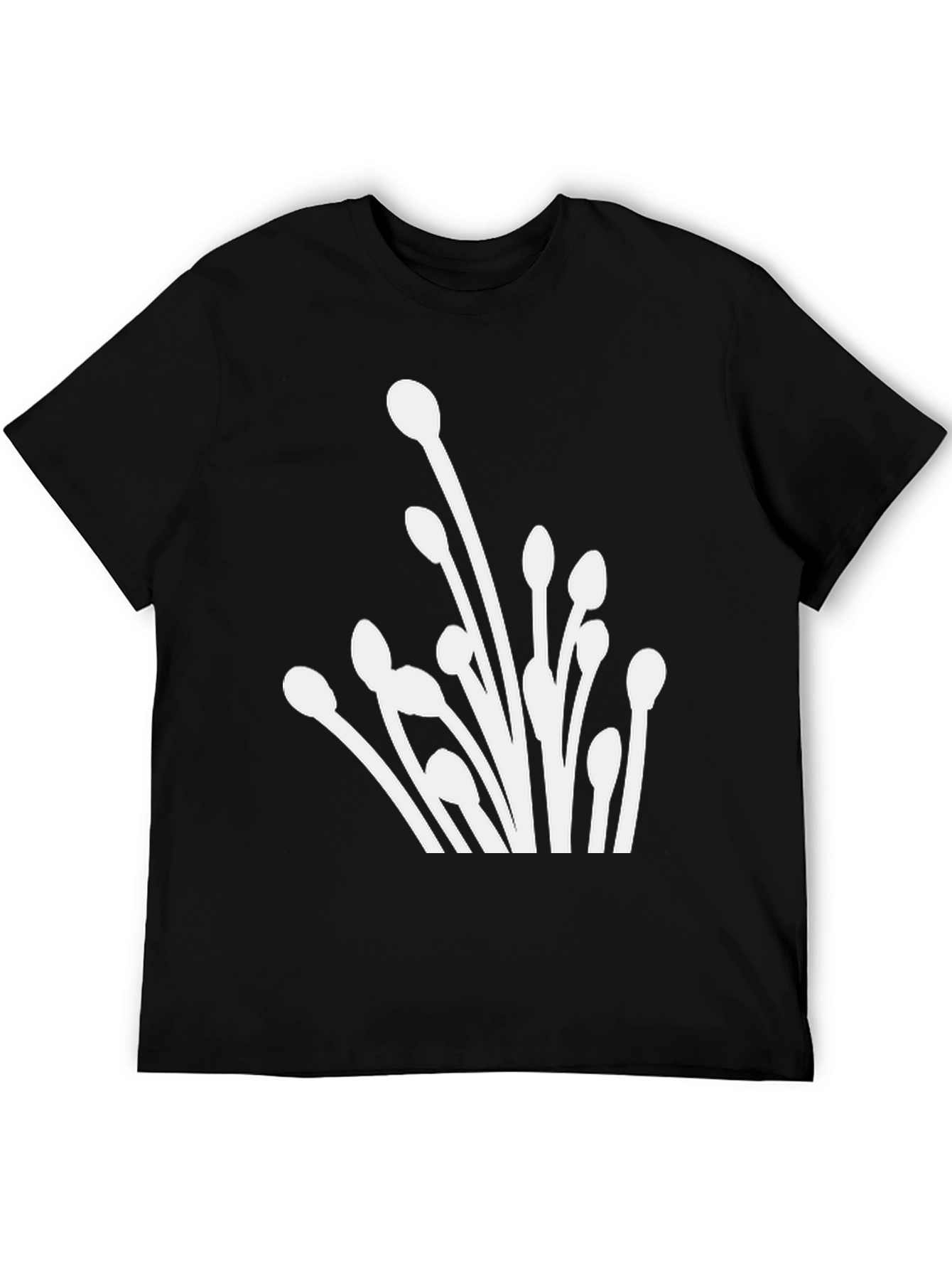 Abstract Floral Graphic Tee - Modern Black T-Shirt