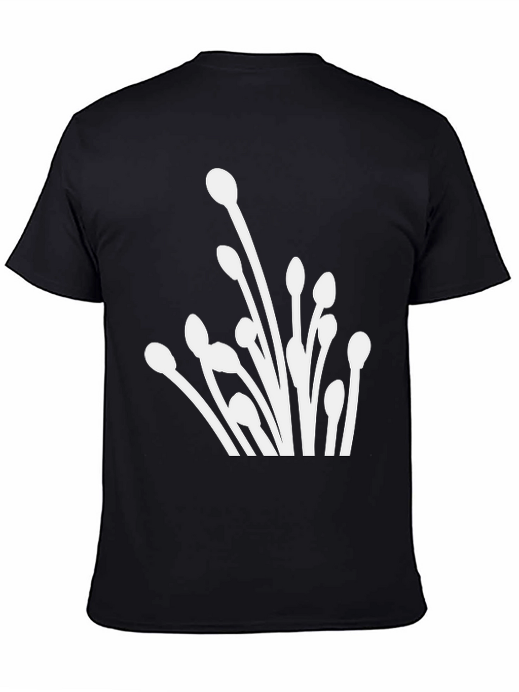 Abstract Floral Graphic Tee - Modern Black T-Shirt