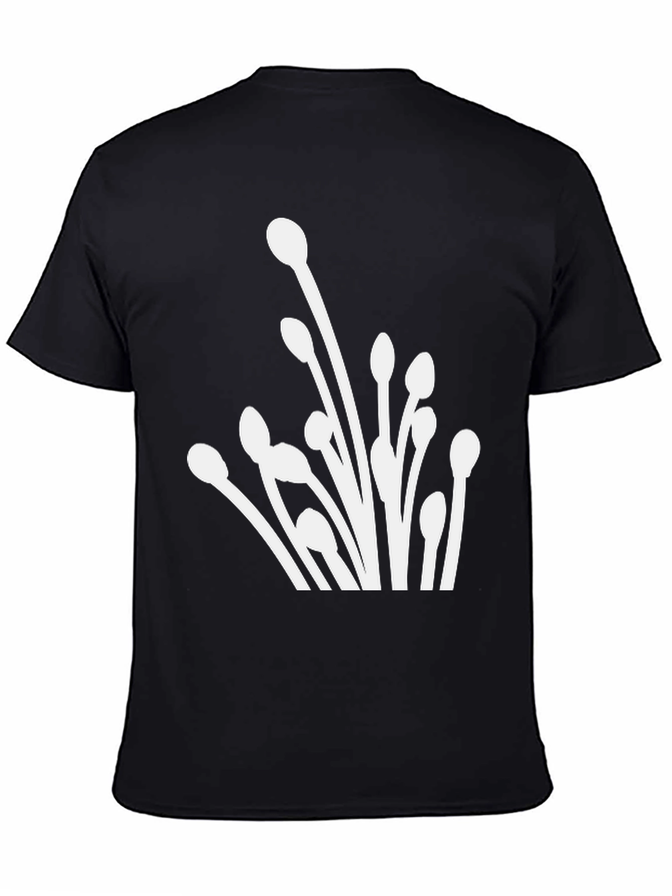 Abstract Floral Graphic Tee - Modern Black T-Shirt