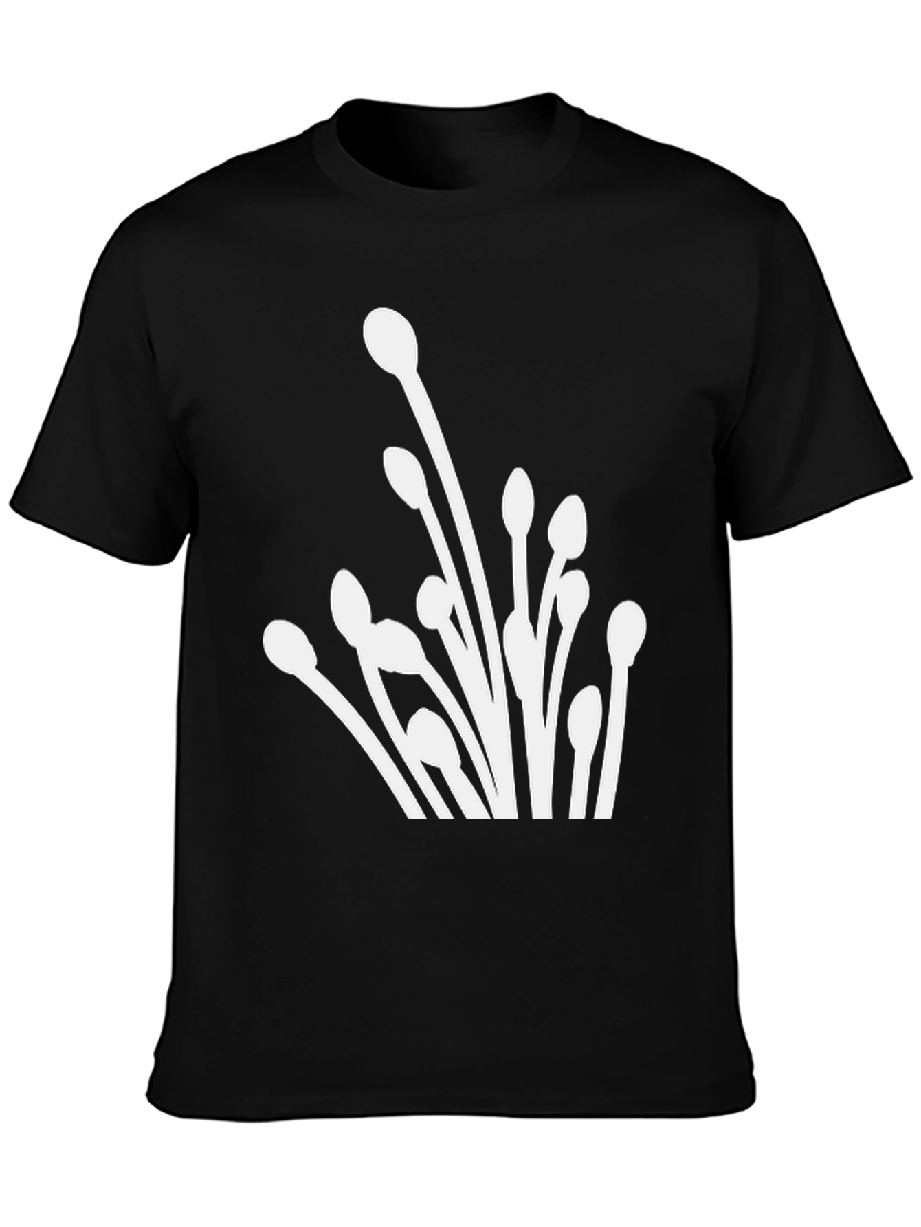 Abstract Floral Graphic Tee - Modern Black T-Shirt