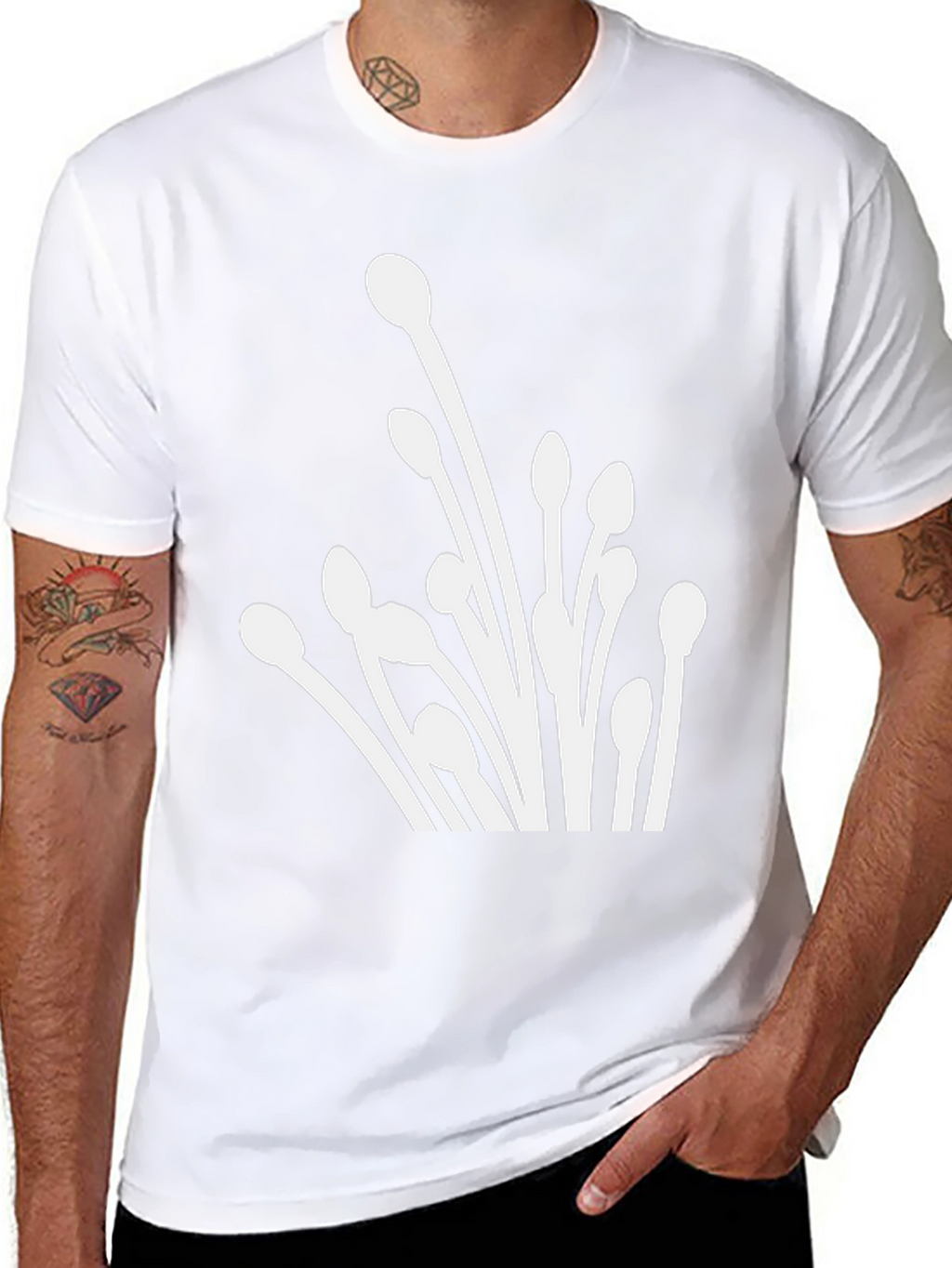 Abstract Floral Graphic Tee - Modern Black T-Shirt
