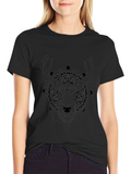 Mystic Deer Graphic Tee - Black Cotton