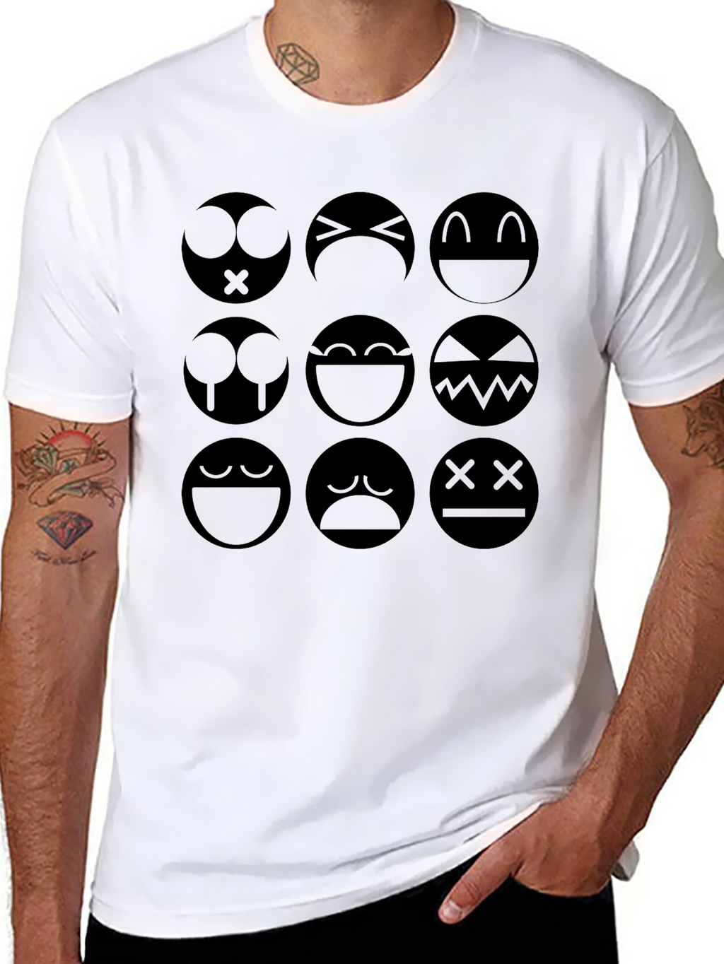 Expression Emoji T-Shirt - Black