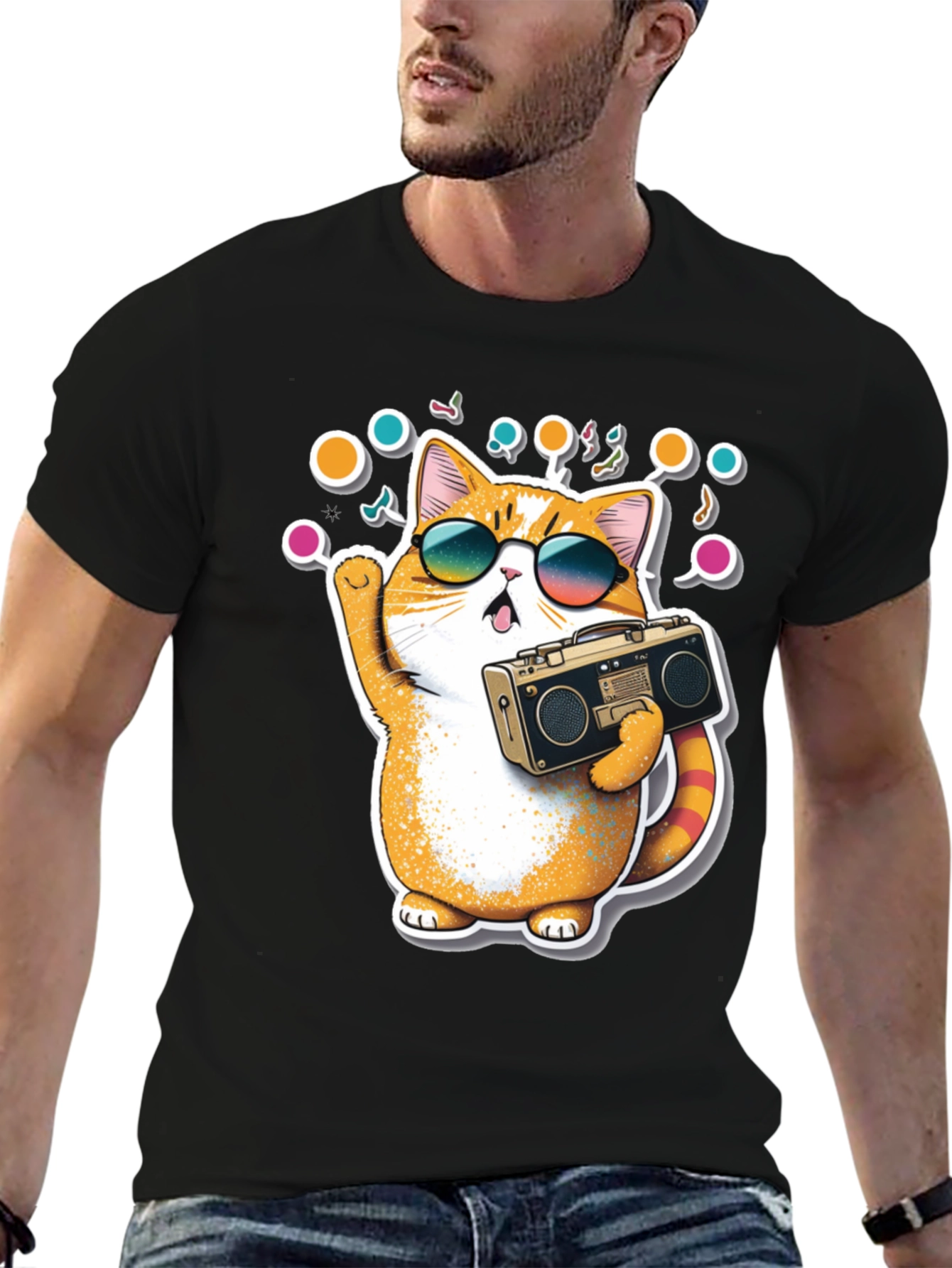 Cool Cat Boombox Graphic Tee
