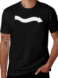 Mens Black T-Shirt with Wavy Arrow Design