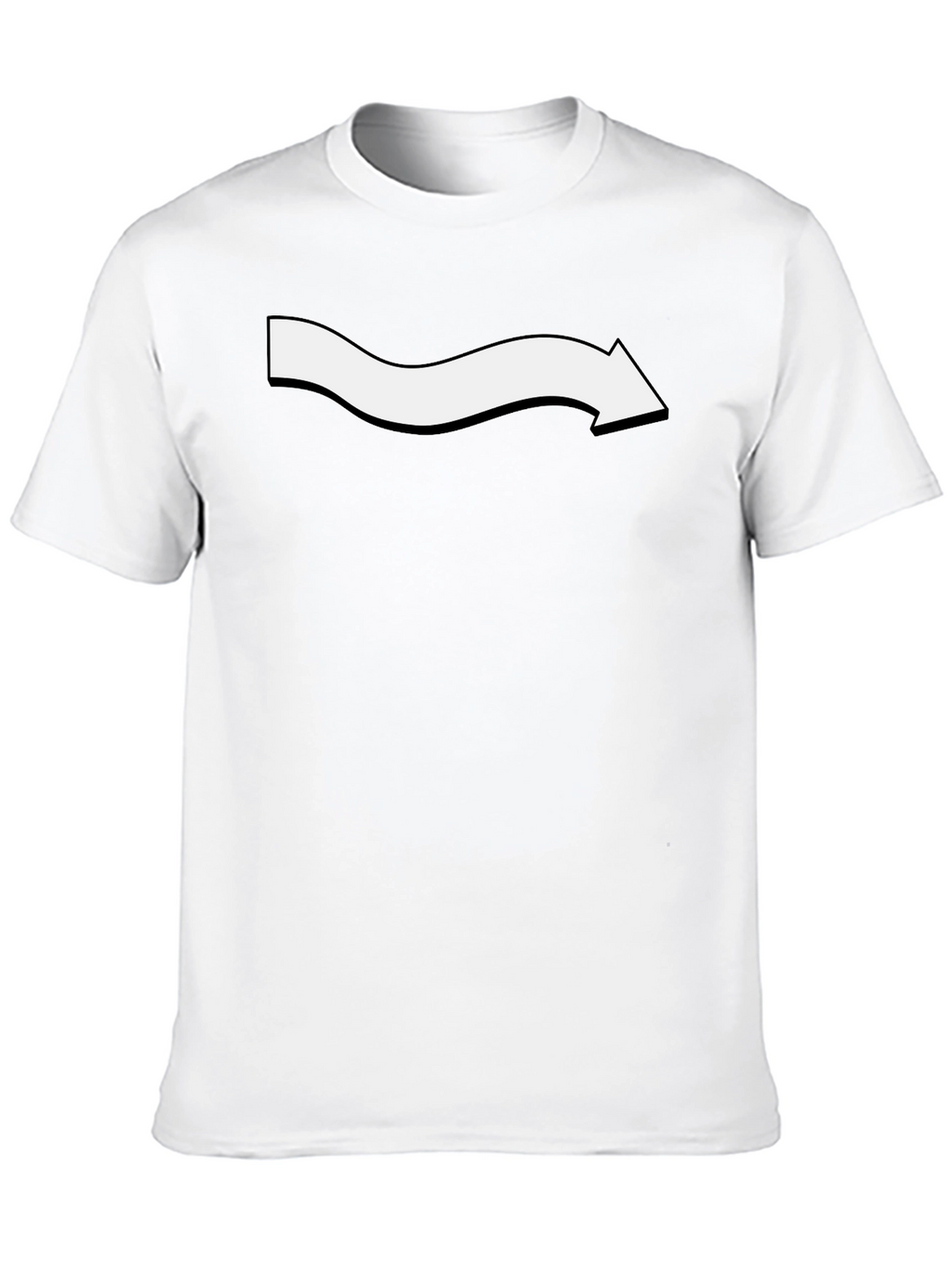 Mens Black T-Shirt with Wavy Arrow Design