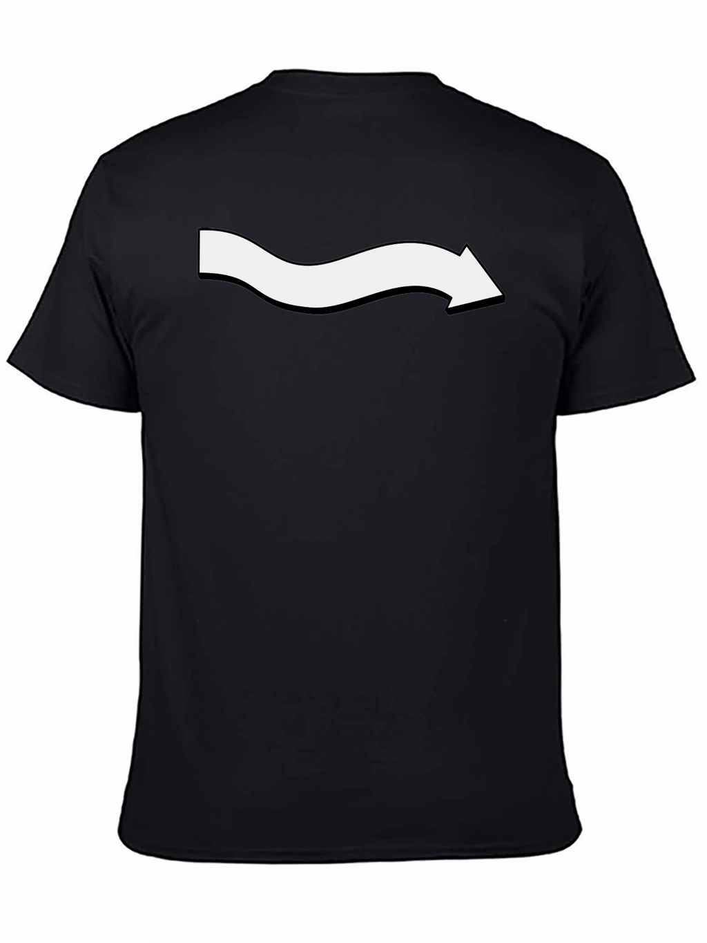 Mens Black T-Shirt with Wavy Arrow Design