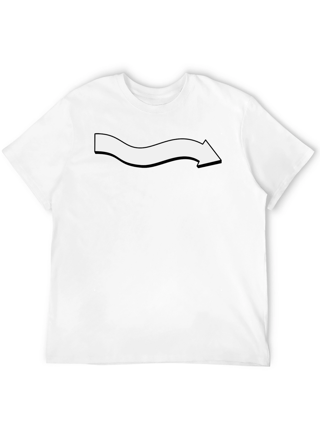 Mens Black T-Shirt with Wavy Arrow Design