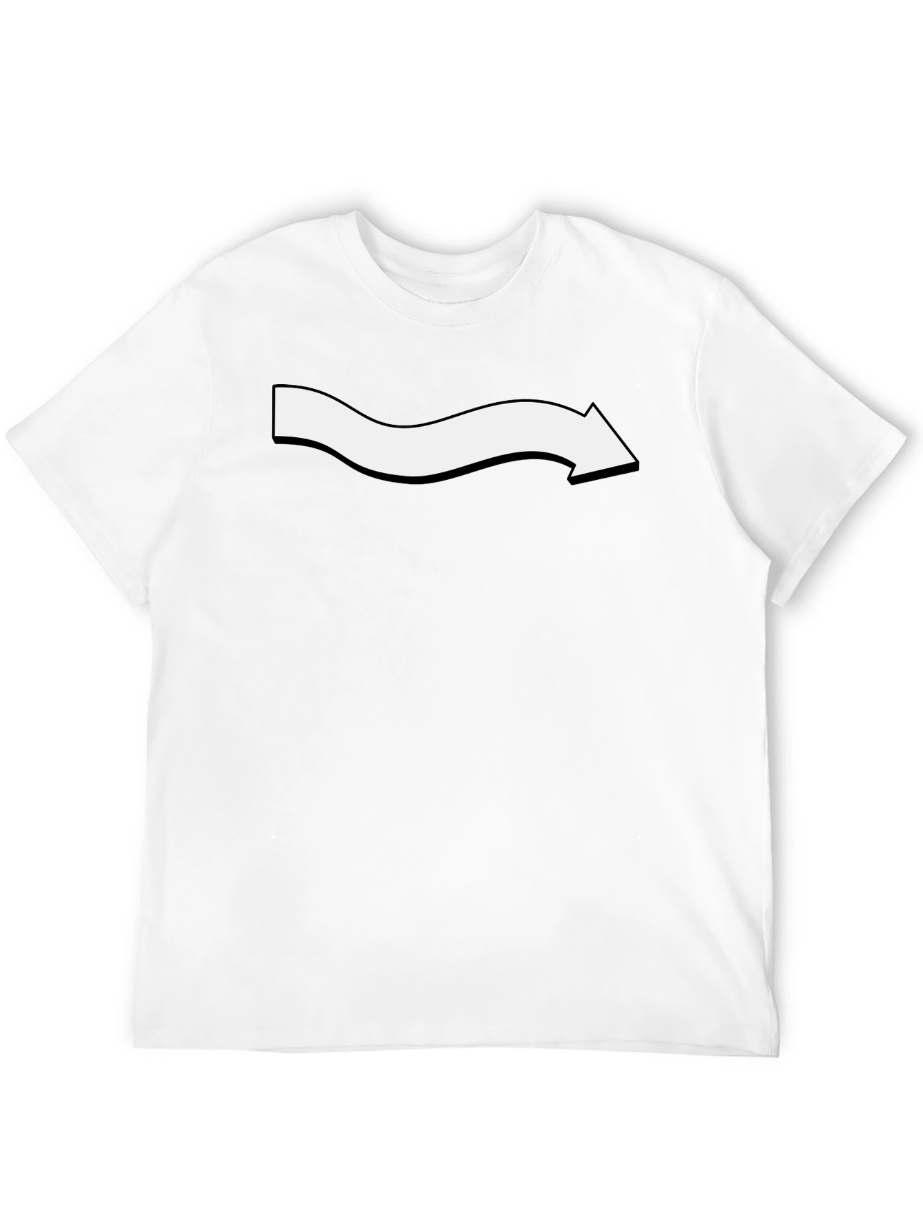 Mens Black T-Shirt with Wavy Arrow Design