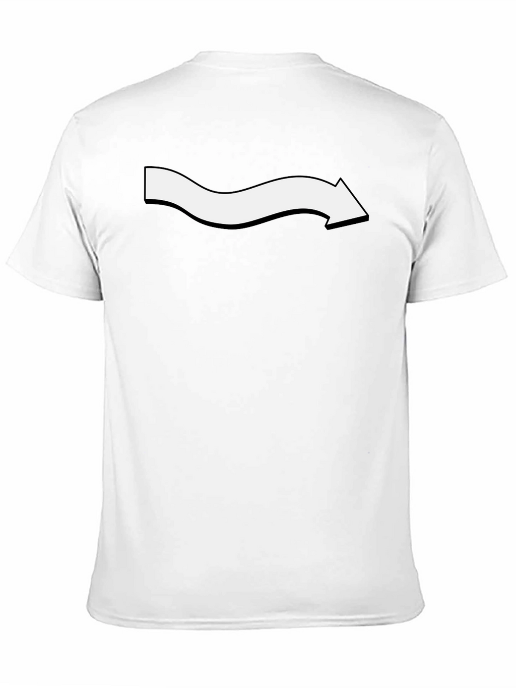 Mens Black T-Shirt with Wavy Arrow Design