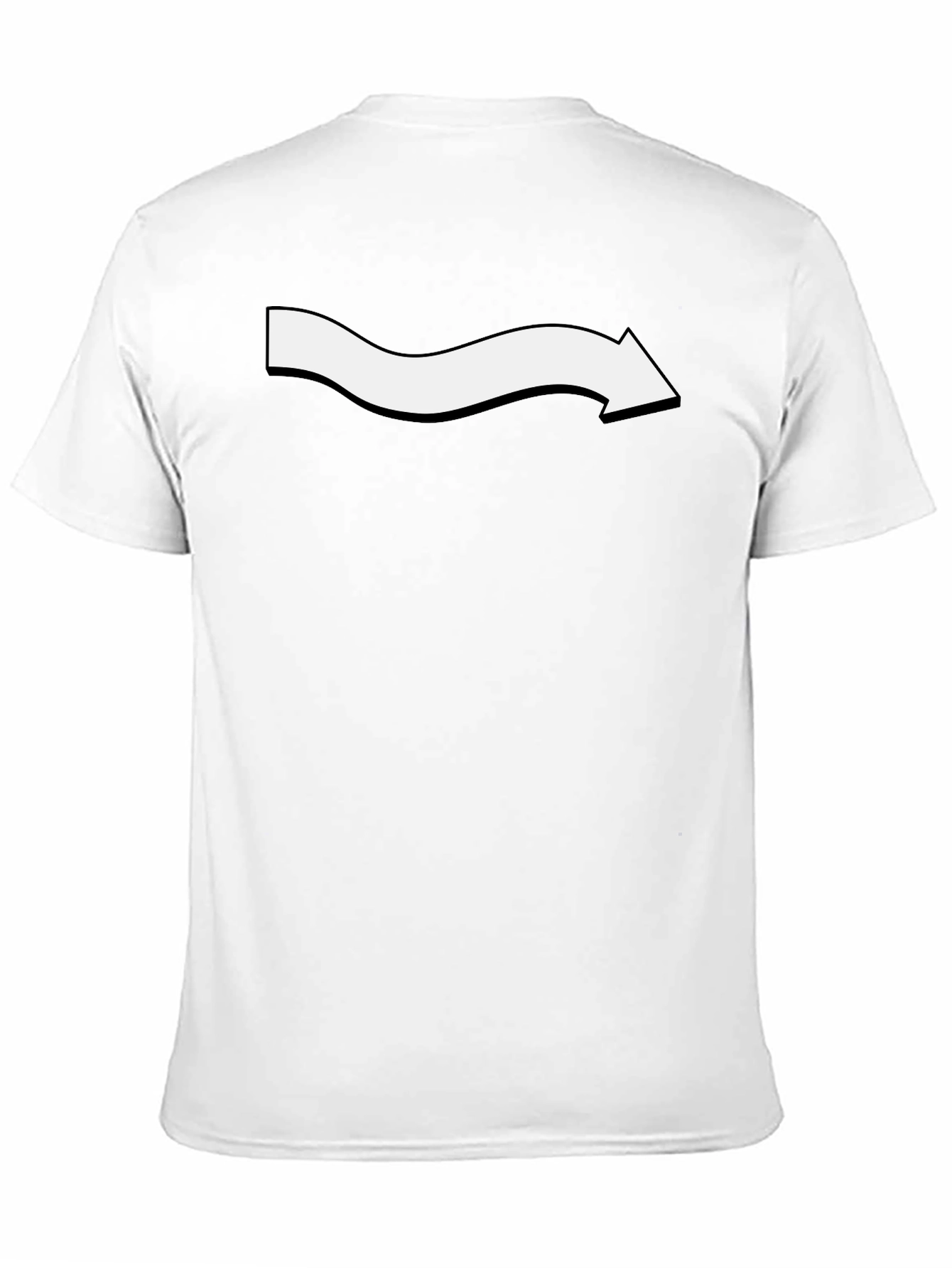 Mens Black T-Shirt with Wavy Arrow Design