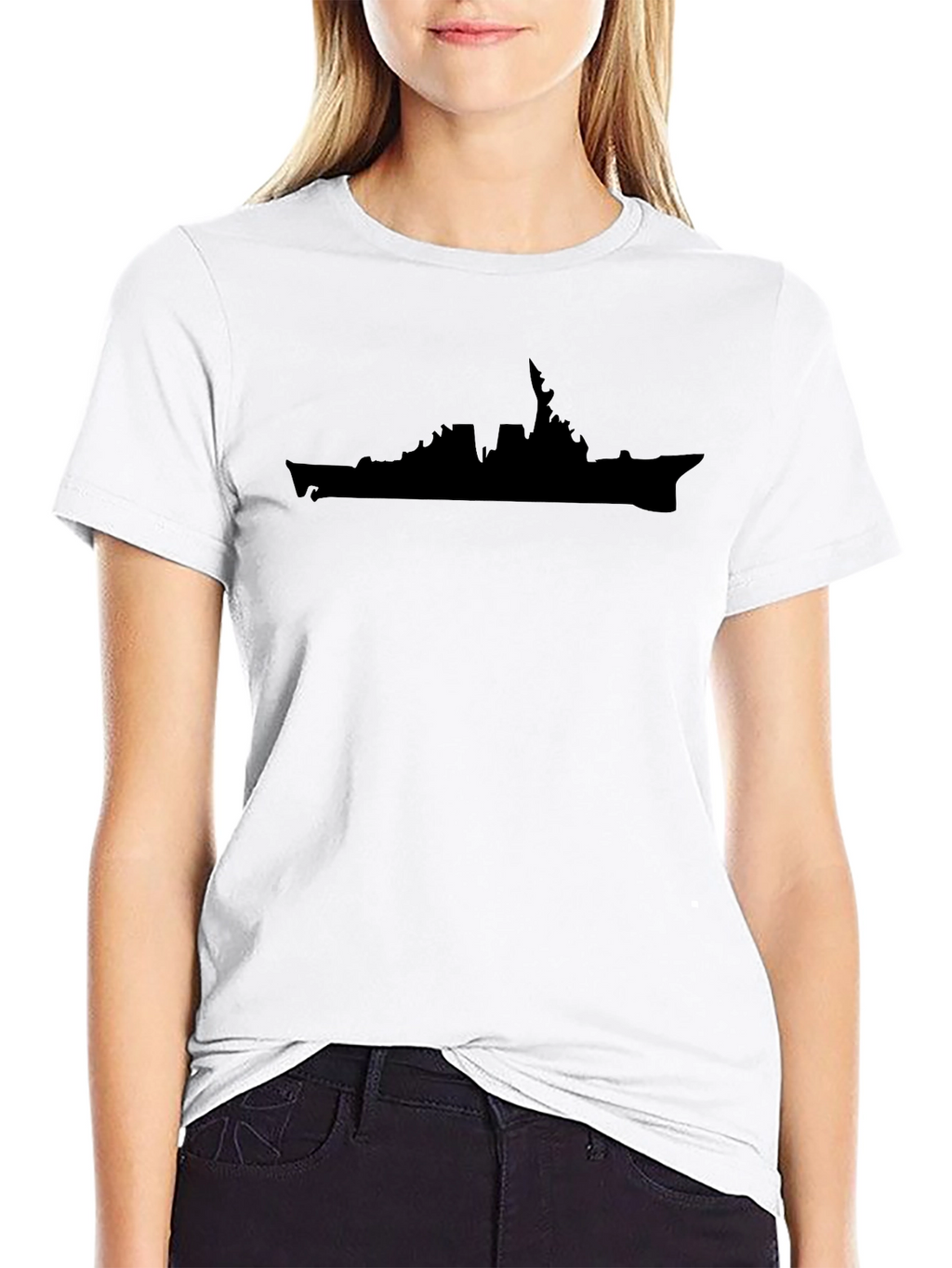 Naval Ship Silhouette Black Tee