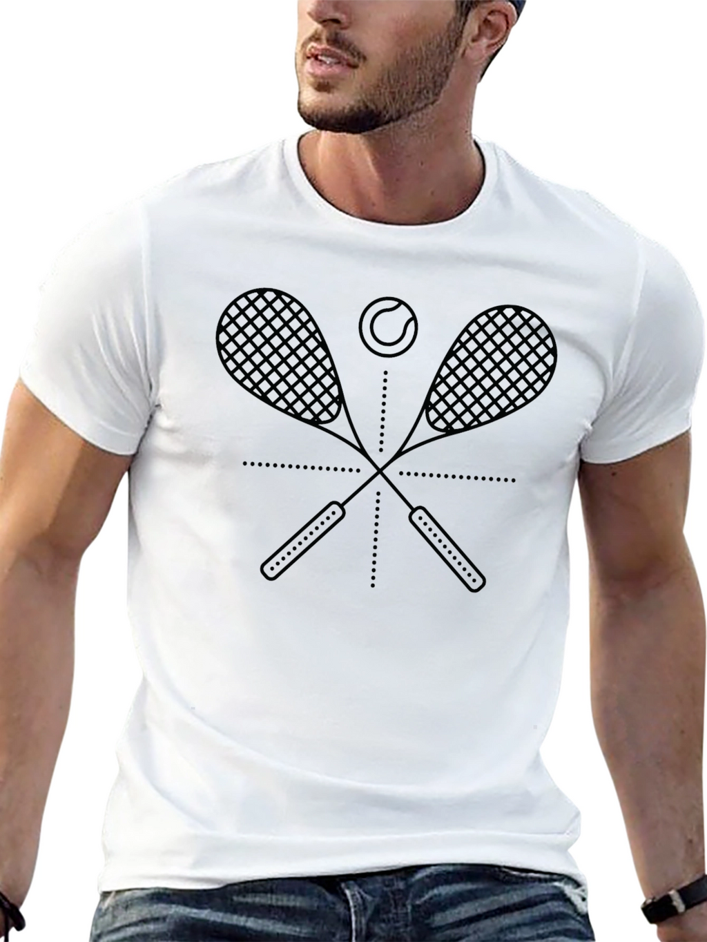 Tennis Racket Graphic Tee - Stylish Sportswear