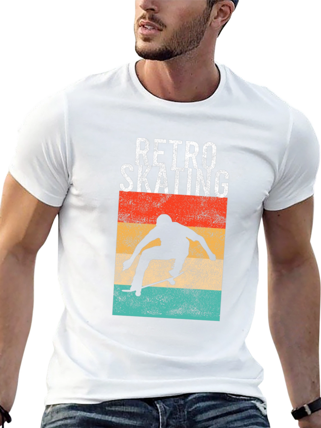 Retro Skating Graphic Tee - Black