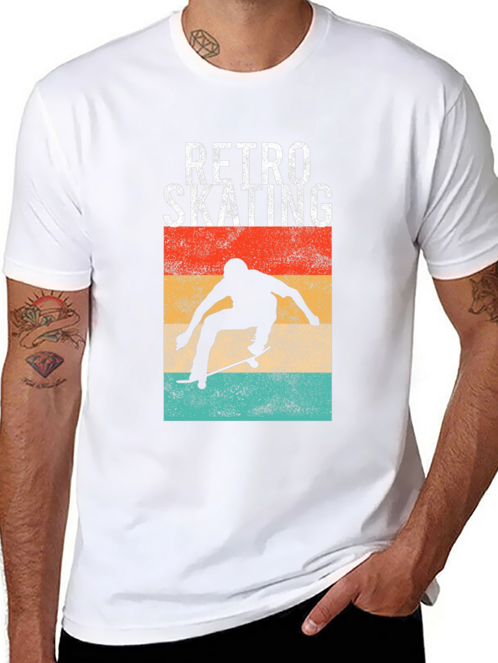 Retro Skating Graphic Tee - Black