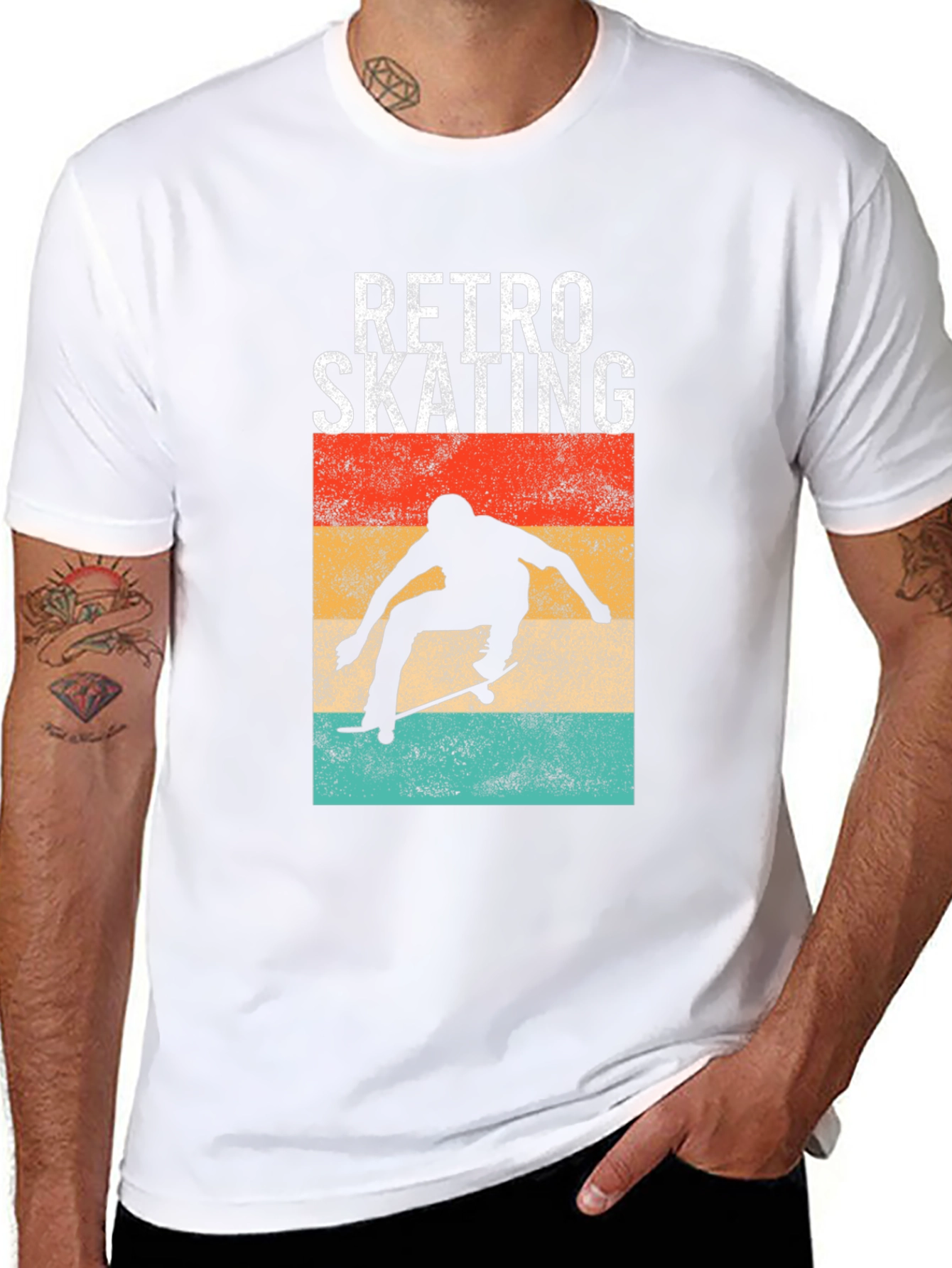 Retro Skating Graphic Tee - Black