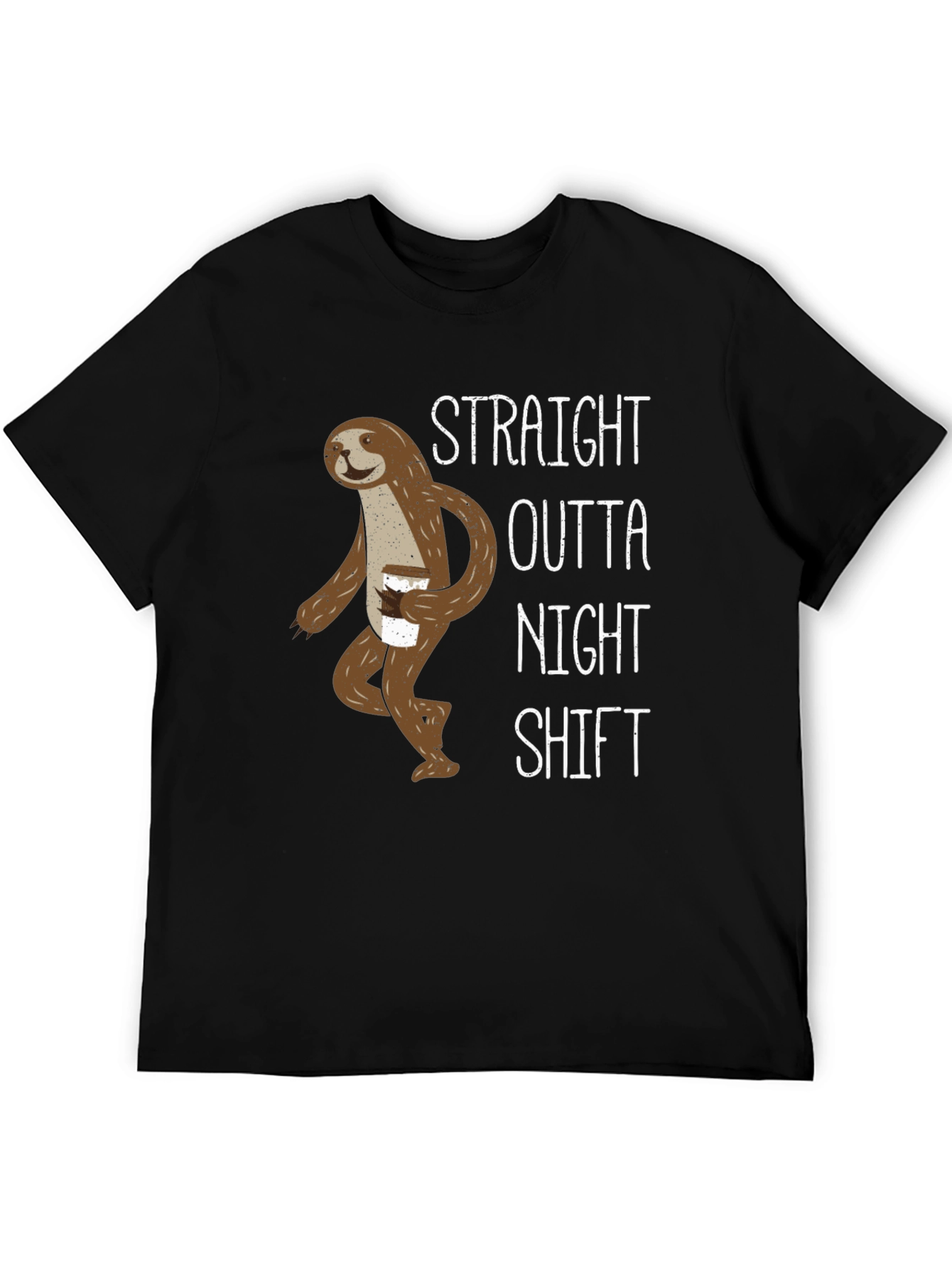 Straight Outta Night Shift Sloth Graphic Tee