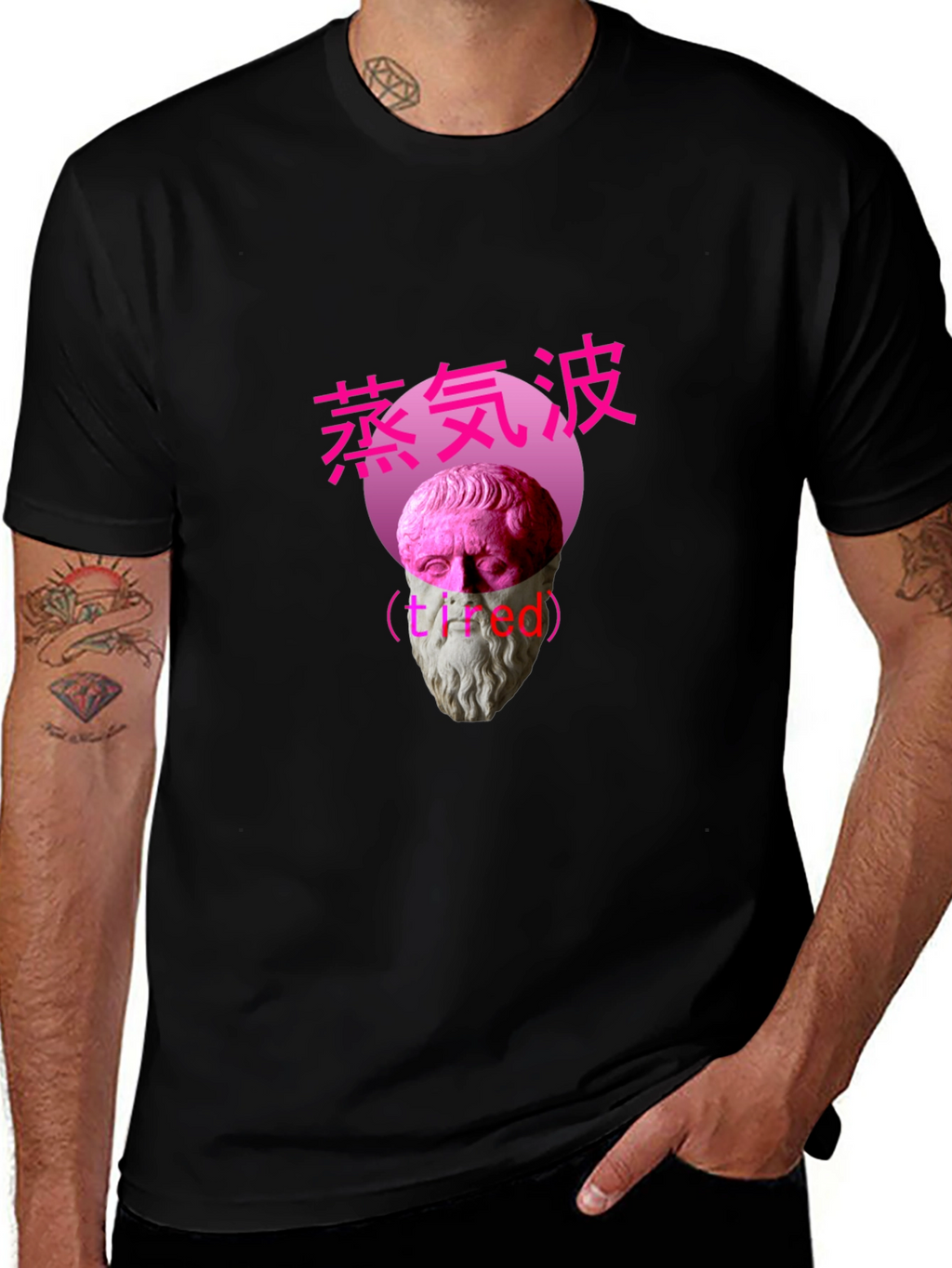 Vaporwave Tired Bust Graphic Tee