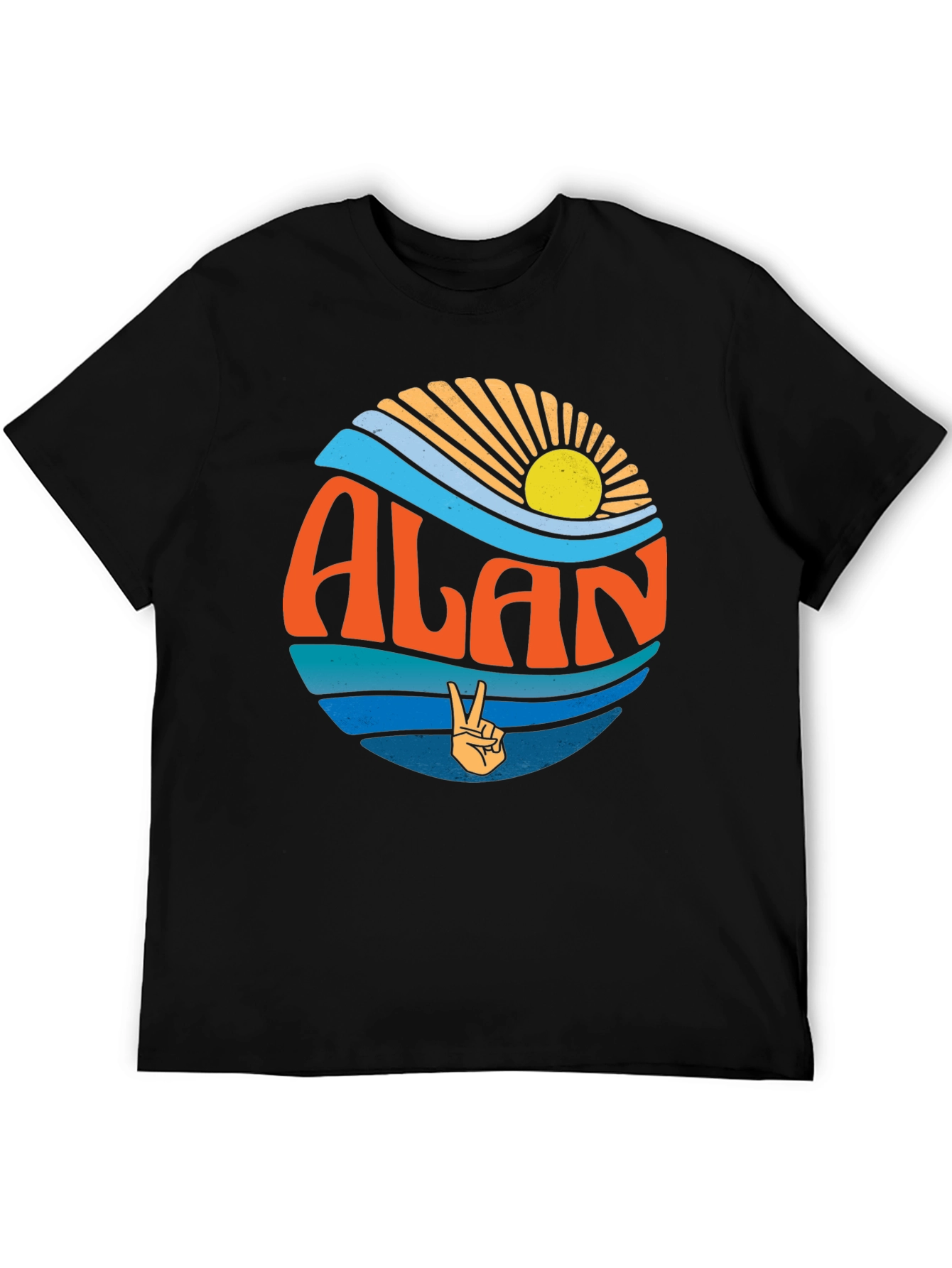 Retro ALAN T-Shirt - Peace & Waves Design