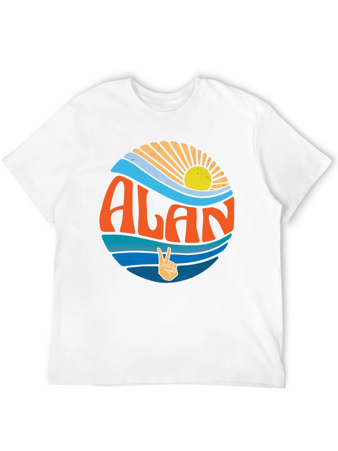 Retro ALAN T-Shirt - Peace & Waves Design