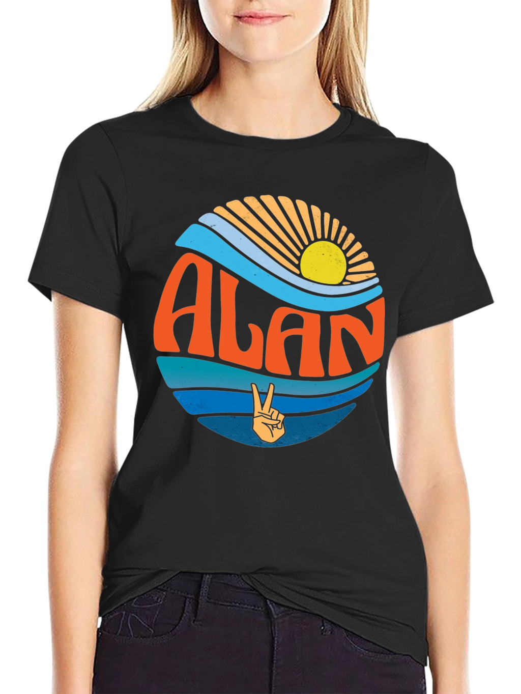 Retro ALAN T-Shirt - Peace & Waves Design