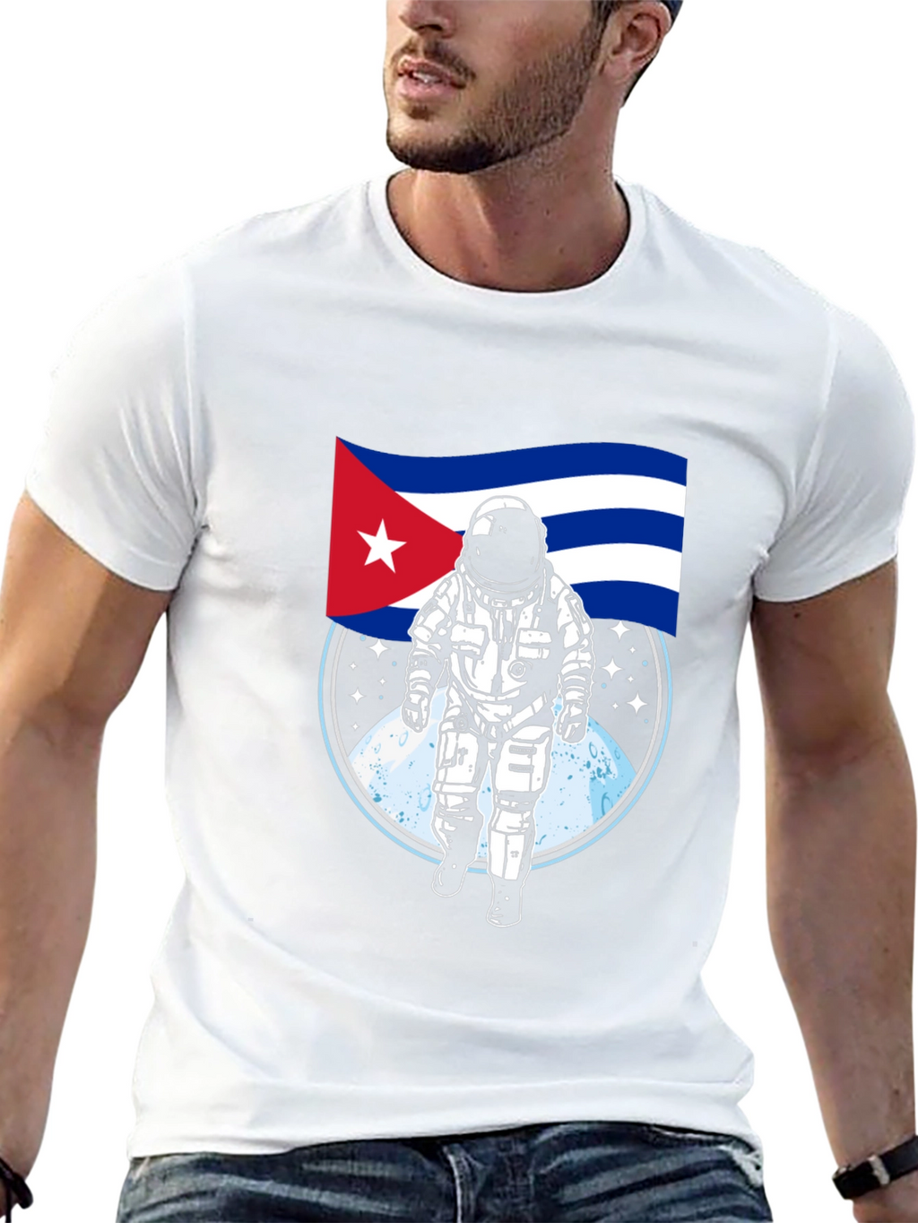 Cuban Astronaut Black T-Shirt