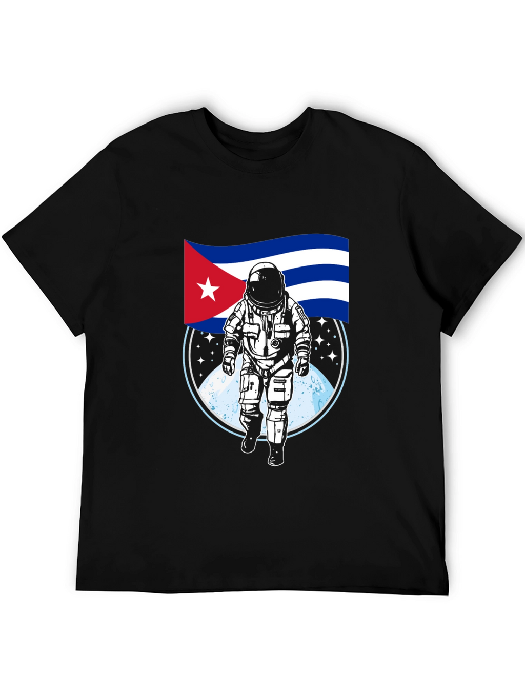Cuban Astronaut Black T-Shirt