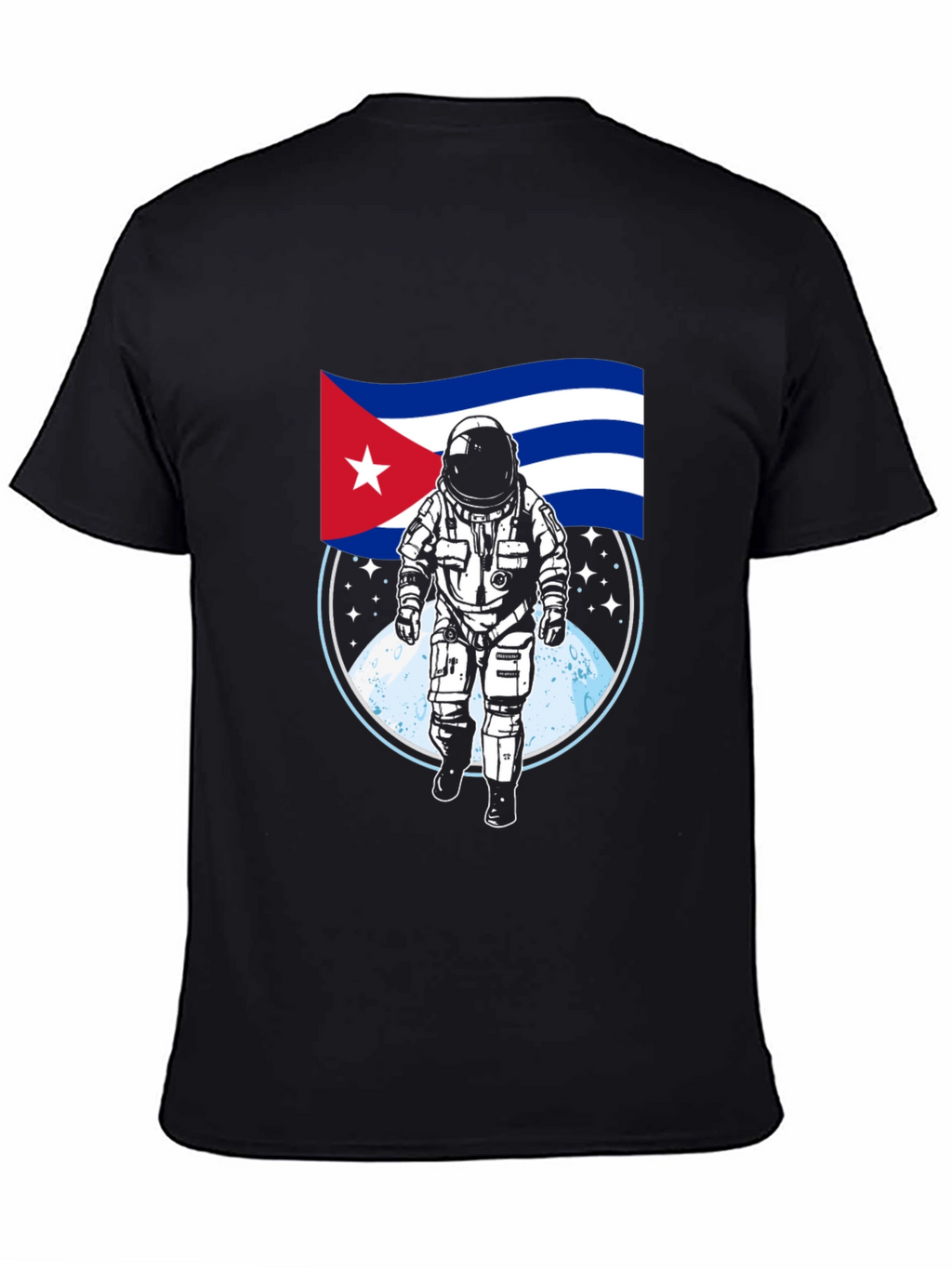 Cuban Astronaut Black T-Shirt