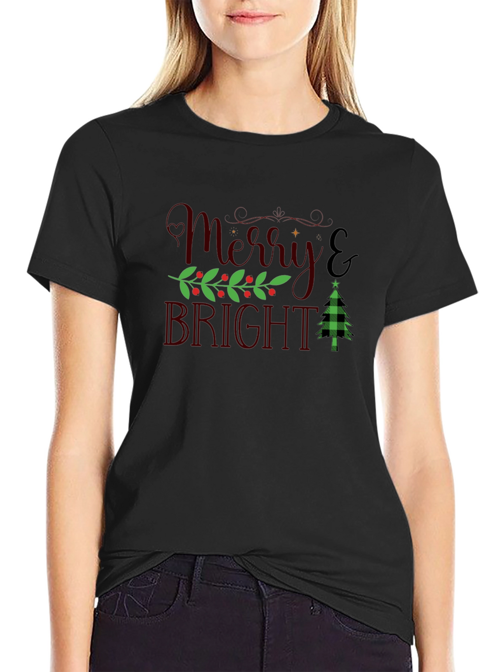 Merry & Bright Holiday Graphic Tee