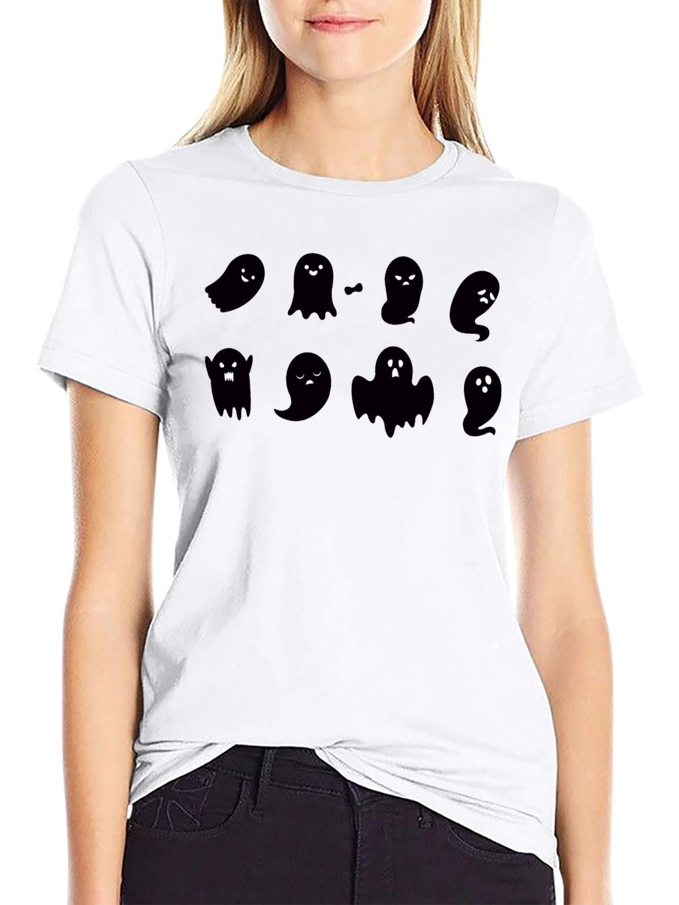 Cute Ghost Graphic T-Shirt - Halloween Tee