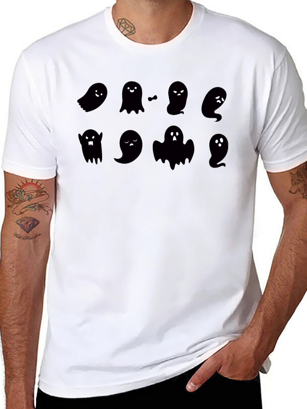 Cute Ghost Graphic T-Shirt - Halloween Tee