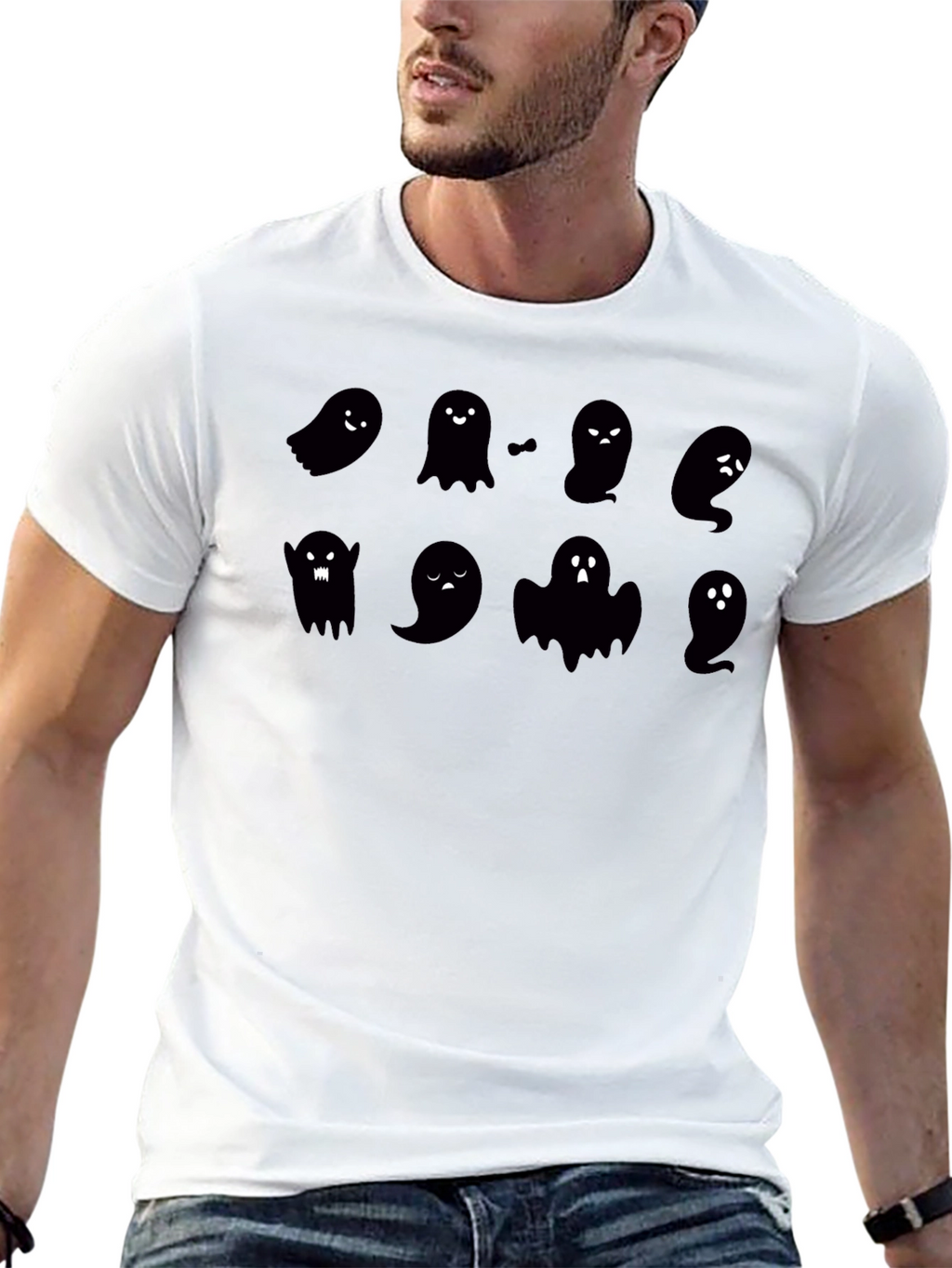 Cute Ghost Graphic T-Shirt - Halloween Tee