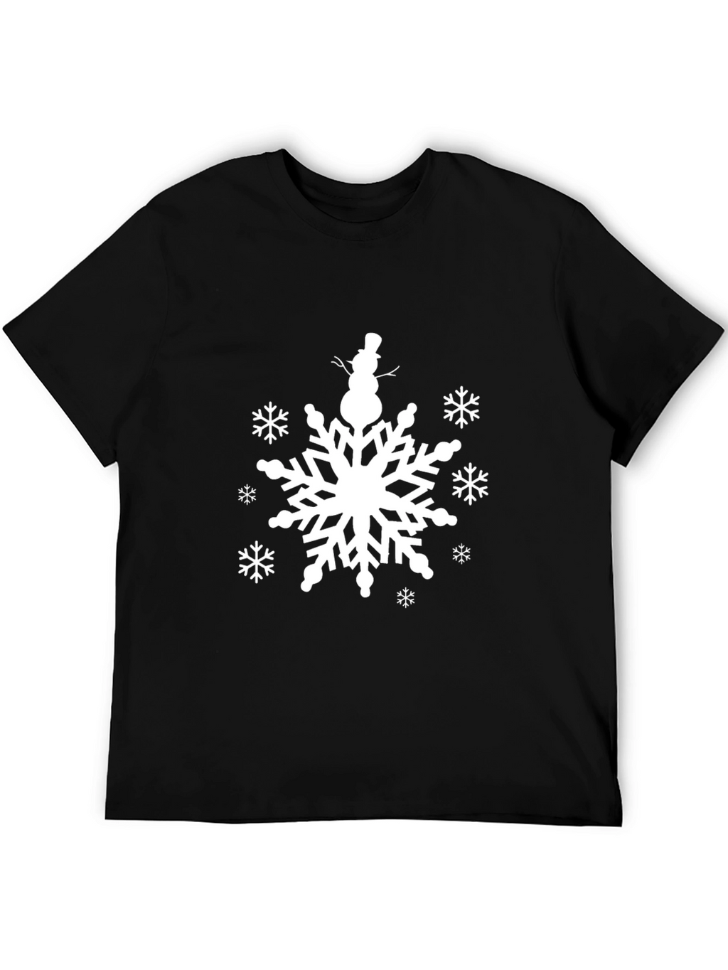 Snowflake Snowman Graphic Tee - Winter Holiday T-Shirt