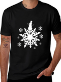 Snowflake Snowman Graphic Tee - Winter Holiday T-Shirt