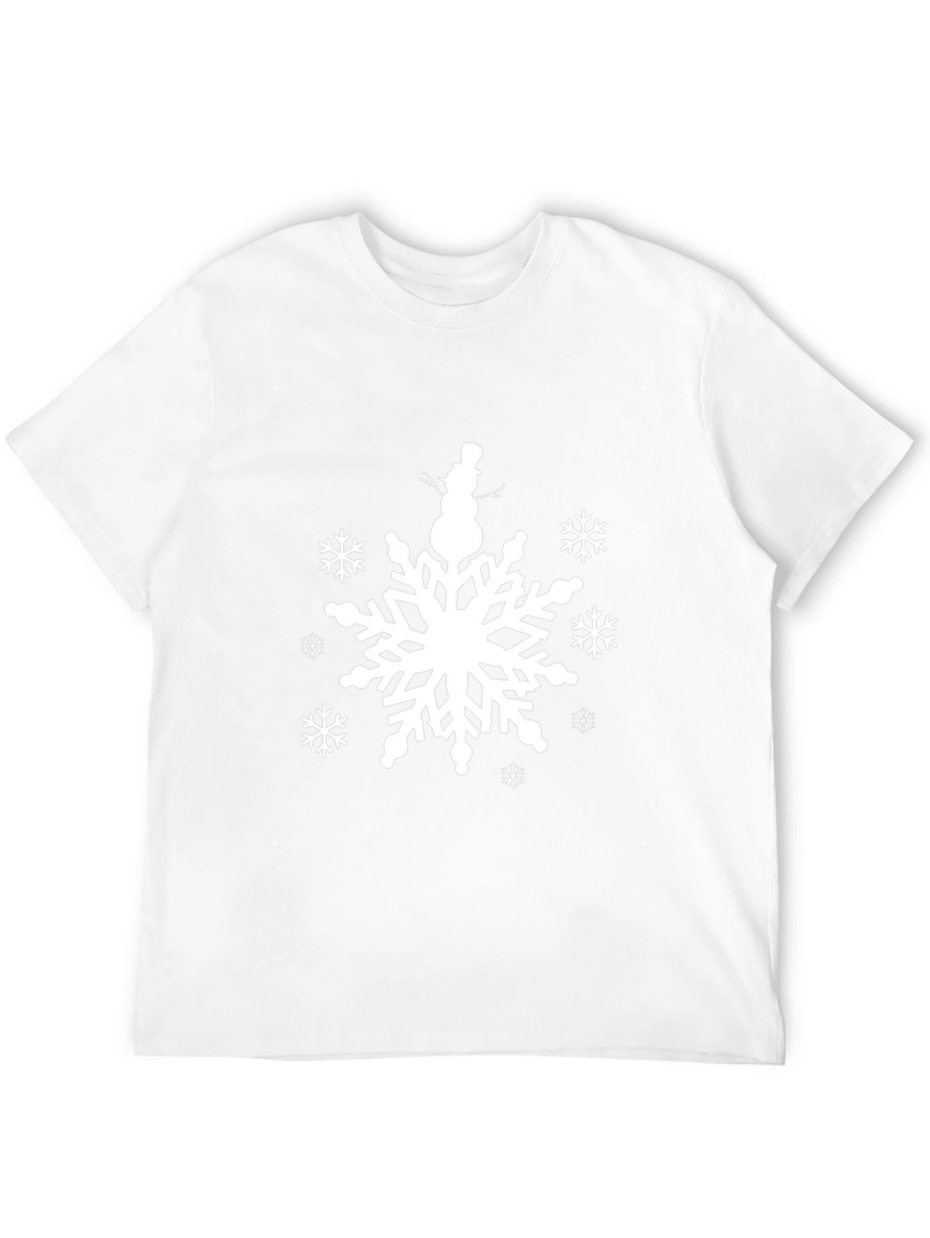 Snowflake Snowman Graphic Tee - Winter Holiday T-Shirt