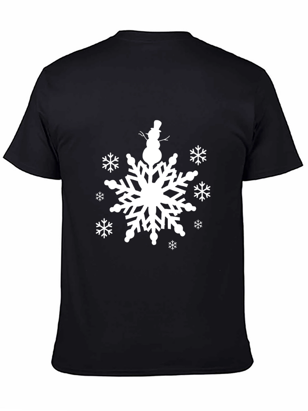Snowflake Snowman Graphic Tee - Winter Holiday T-Shirt