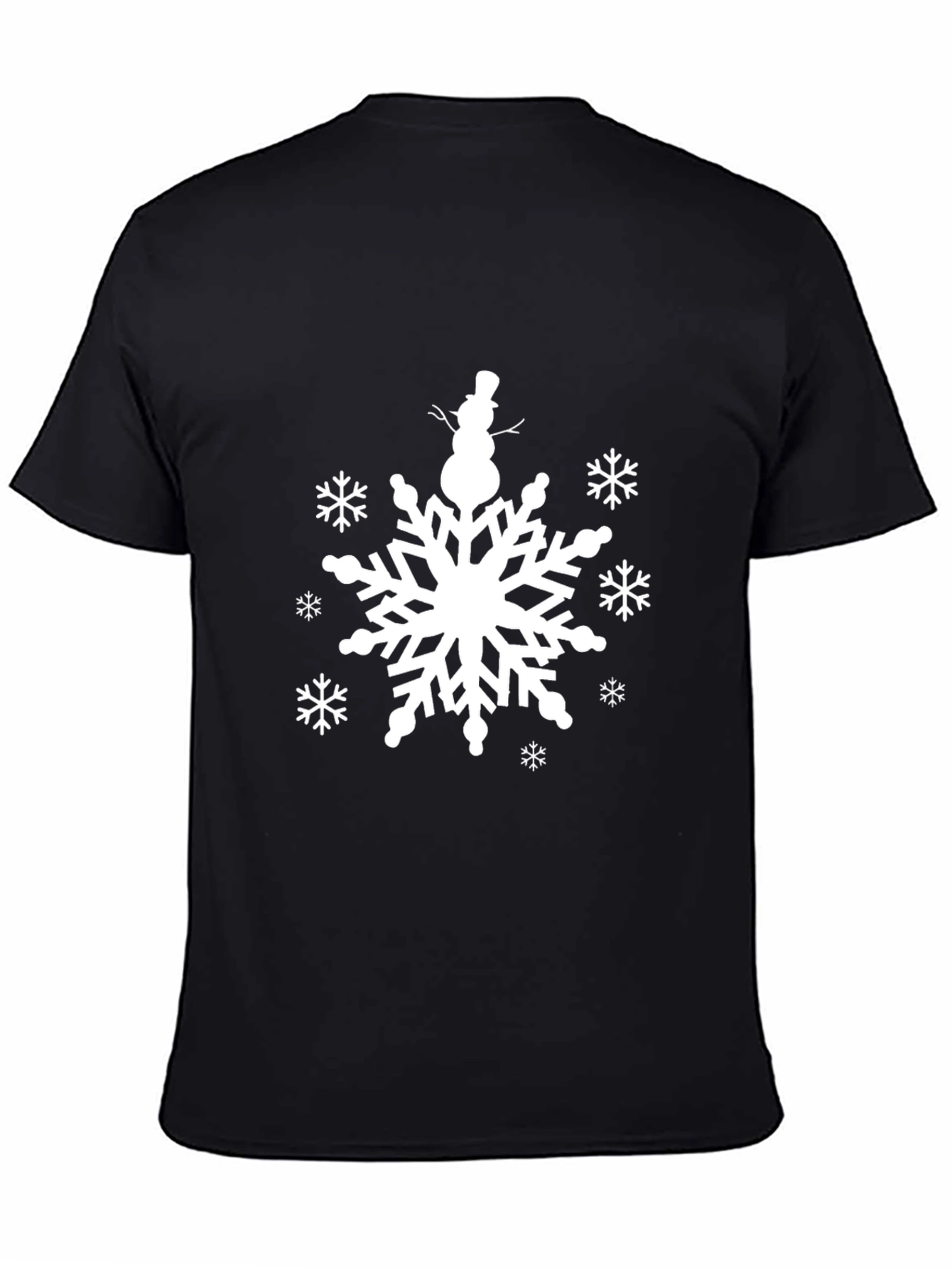 Snowflake Snowman Graphic Tee - Winter Holiday T-Shirt