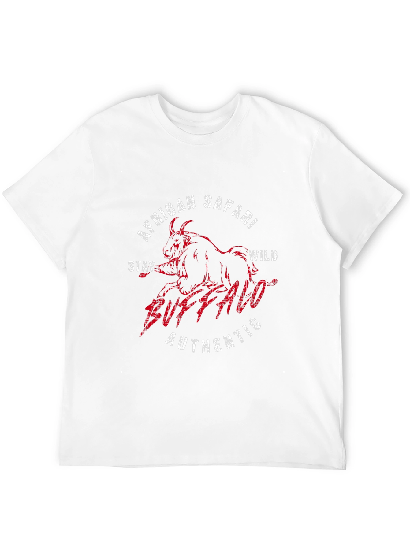 African Safari Buffalo Graphic T-Shirt - Black