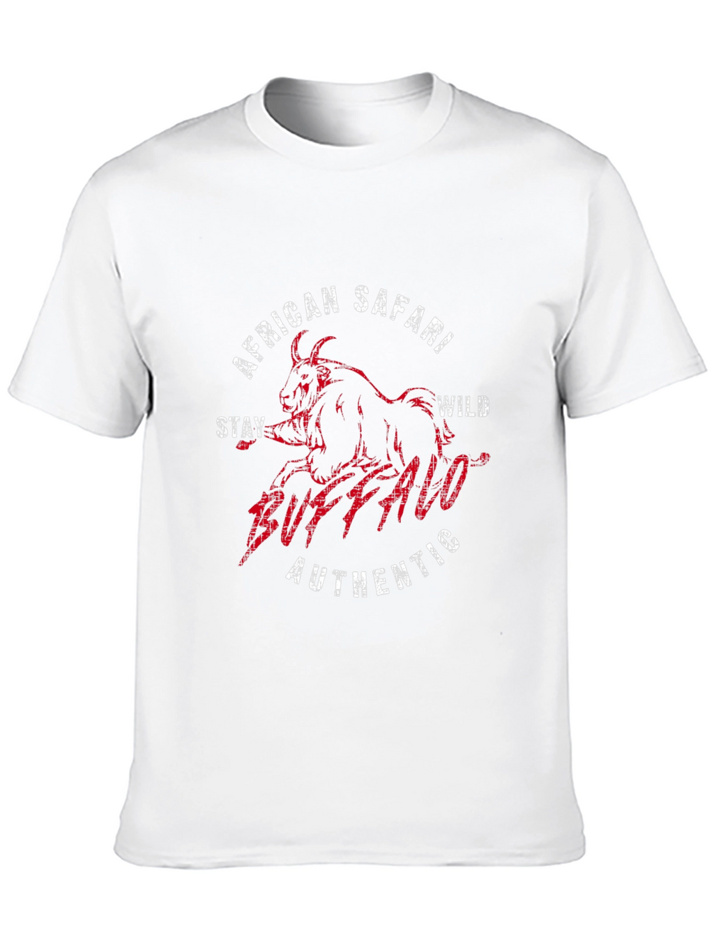 African Safari Buffalo Graphic T-Shirt - Black